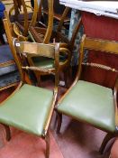Set of six (four plus two) dining chairs with rope twist backs