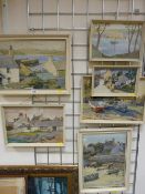 J HYWEL LEWIS six well executed watercolours - East Anglesey coastal scenes