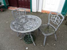 Metal outdoor garden table and chairs