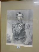 Antique print - portrait of a military gentleman, 40 x 30 cms