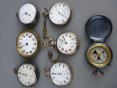 Parcel of silver and other pocket watches including two with fusee movement