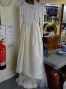 Circa 1964 wedding dress with lace top, in fine condition