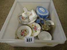 Small parcel of decorative porcelain including Royal Worcester, Wedgwood Jasperware etc