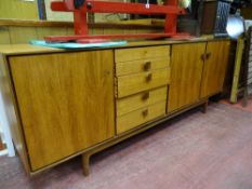 Mid Century teak sideboard with multi-drawers and cupboards by Grange of London