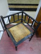 Bobbin style corner chair