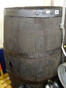 Vintage barrel with metal bandings