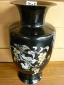 Mother of pearl decorated cloisonne vase