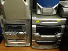 Goodmans stereo system with single speaker and a Sharp hifi system with twin speakers E/T