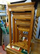 Nest of four Chinese hardwood occasional tables