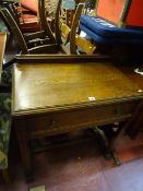 Oak single drawer hall table