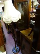 Modern four shelf bookcase with single glazed door, polished wood floorstanding corner cupboard,