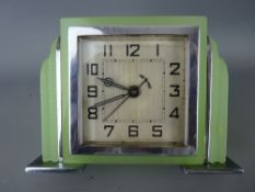 Attractive green mineral effect Art Deco bedroom clock