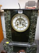Excellent slate and marble mantel clock