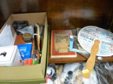 Parcel of mixed collectables, vintage Llandudno map, office stationery etc