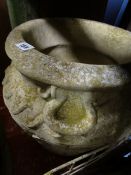 Large reconstituted stone garden planter