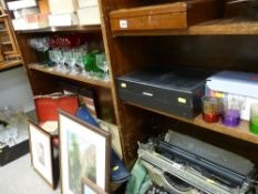 Very large parcel (on two shelves) of glassware including drinking, twist stem, boxed, Edinburgh