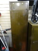 Green metal storage cupboard
