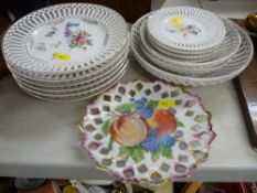 Saxony floral decorated ribbon plates and similar items