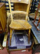 Bergere armchair and one other