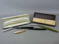 Three vintage Parker fountain pens in cases