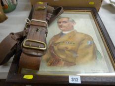 G W SMITH 1947 mixed media - military gentleman along with the military belt depicted in the