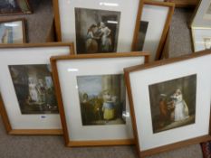 Series of ten neatly oak framed Hogarth prints