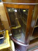 Single door glazed corner cupboard with inlay