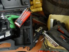 Small angle grinder, electric planer, jigsaw and cased Hitachi drill etc E/T