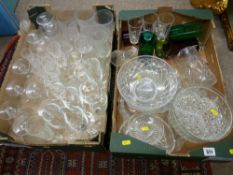 Two boxes of assorted glassware