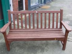 Wooden slatted garden bench