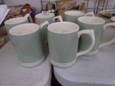Set of six Wedgwood Keith Murray designed tankards (hairline crack to one)