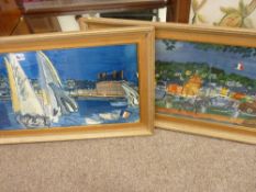 RAOUL DUFY near pair of prints - Continental scenes, 31 x 74 cms