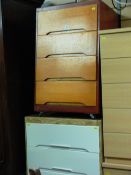 Vintage painted six drawer chest and a four drawer chest