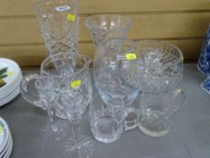 Quality decorative glassware including candleholders, vases, bowls etc