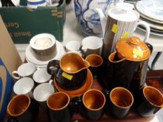 A Thomas Germany part coffee set together with a Prinknash part coffee set Condition reports