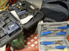 Crate of various tools, chisels ETC Condition reports provided on request by email for this