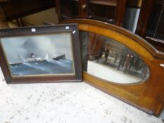 BRITISH VICTORIAN MARITIME SCHOOL gouache - ship portrait of the 'S S Castanos in a Gale', dated