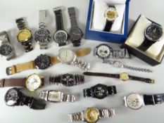 A parcel of approximately eighteen gentleman's wristwatches including two boxed Rotary Condition