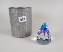 A boxed Swarovski crystal cone paperweight 'Helio' Condition reports provided on request by email