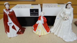 Group of figurines comprising two Royal Worcester and three Royal Doulton (2 boxed) (5) Condition