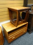 A vintage G-Plan nest of three tables together with a G-Plan TV / hi-fi unit Condition reports