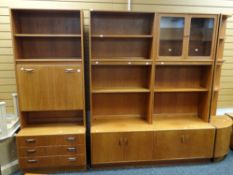 A large vintage G-Plan four-section wall unit including corner cupboard Condition reports provided