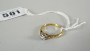 18ct gold and platinum diamond ring, 2.0 grams Condition reports provided on request by email for