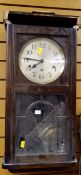 A vintage oak cased wall clock (distressed) Condition reports provided on request by email for