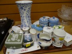 Tray of various mixed china including Minton, Coalport Jasperware ETC Condition reports provided