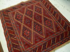 Gazak rug, 120 x 119cms Condition reports provided on request by email for this auction otherwise