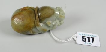 Believed Chinese jade toggle of naturalistic form with vine and scroll detail Condition reports