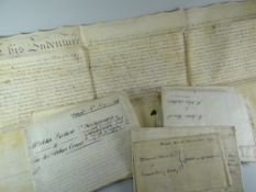 An interesting parcel of antique manuscripts on parchment and paper relating to the Mansel family (