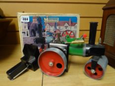 A Mamod steam roller miniature steam engine SR1A with box Condition reports provided on request by