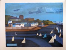 ROSAMUND STEEL Guinness lithograph (unframed) - entitled 'Sailing at Cork', 38 x 50.5cms Condition